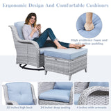 Patio Conversation Set 6-Piece with Sofa, Swivel Glider Chairs, Coffee Table, and Ottoman, NTC Series - Belord