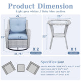 Swivel Glider Chairs Set with Side Table, NTC Series - Belord