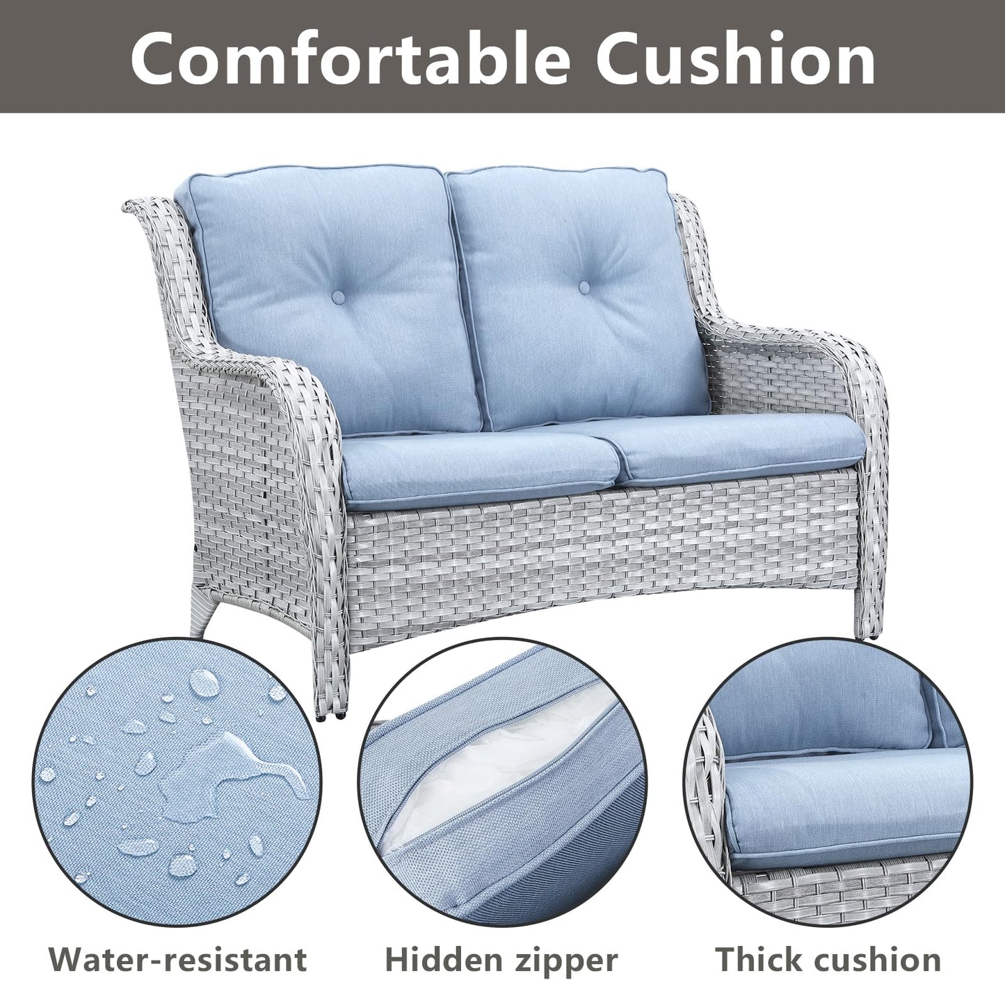 Save 50% - Outdoor PE Rattan Loveseat, NTC Series
