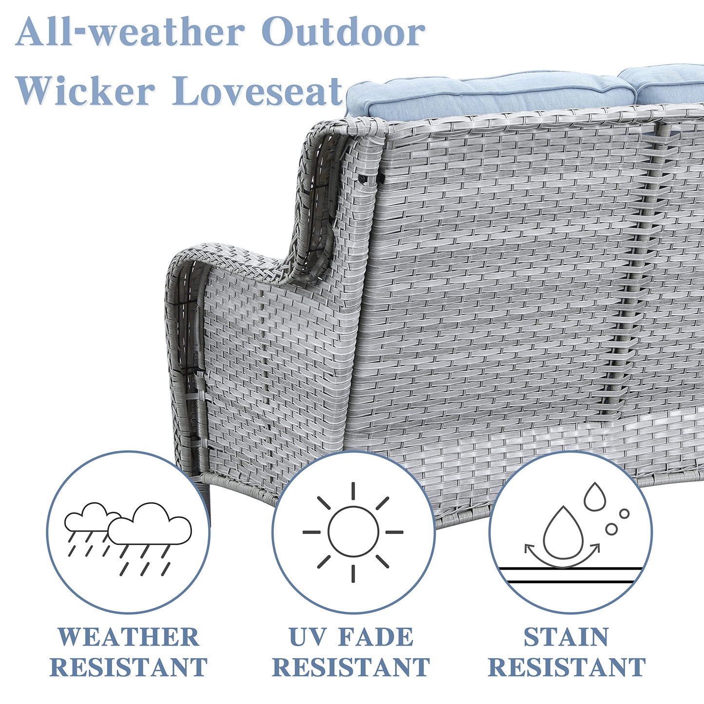 Save 50% - Outdoor PE Rattan Loveseat, NTC Series