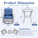 Swivel Glider Chairs Set with Side Table, NTC Series - Belord