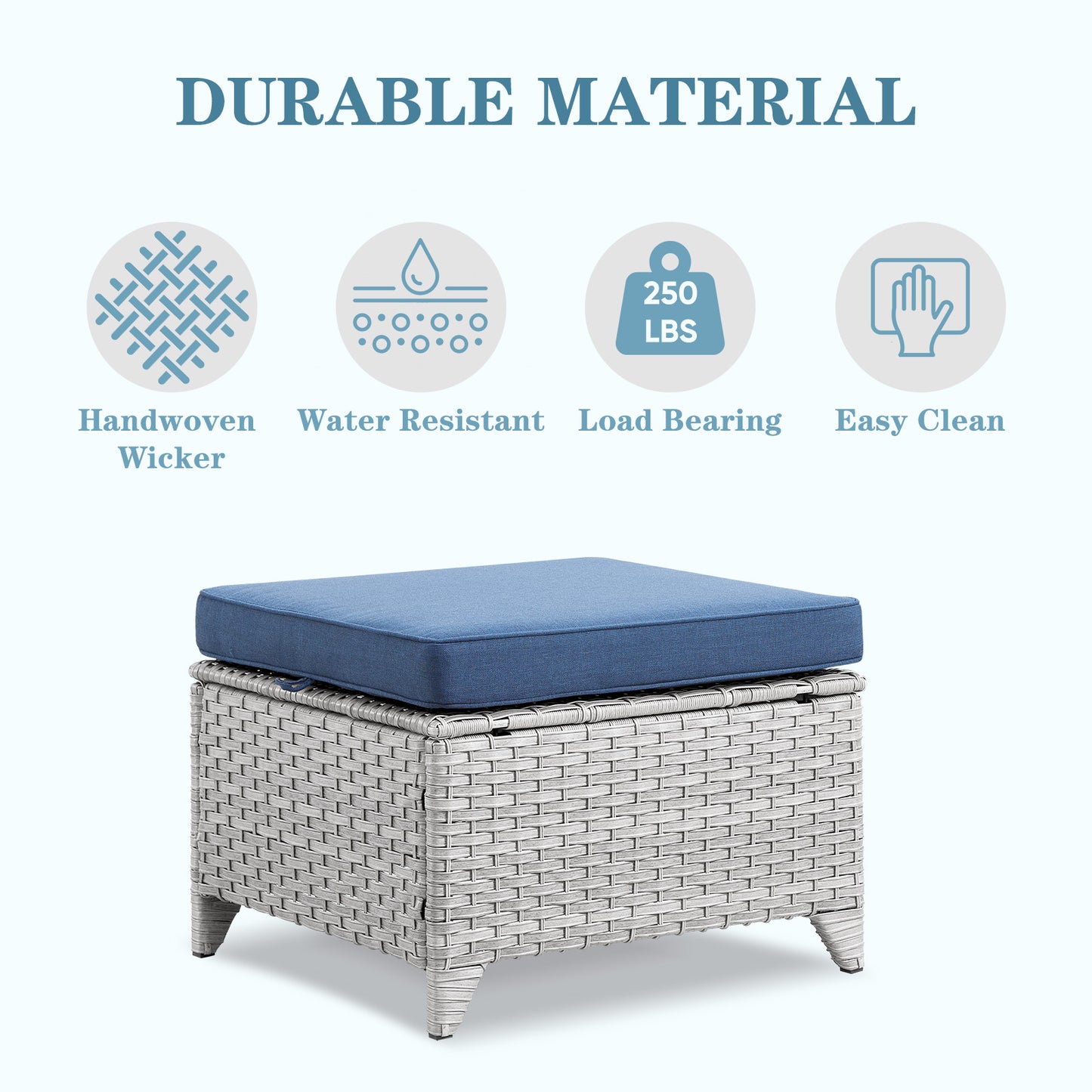 Outdoor PE Rattan Ottoman, NTC Series