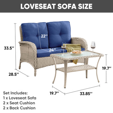 Loveseat Set with Coffee Table, NDS Series - Belord
