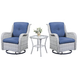 Swivel Glider Chairs Set with Side Table, NTC Series - Belord