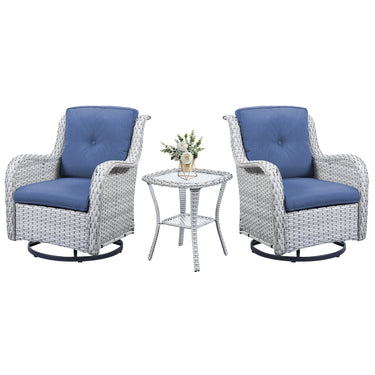 Swivel Glider Chairs Set with Side Table, NTC Series - Belord