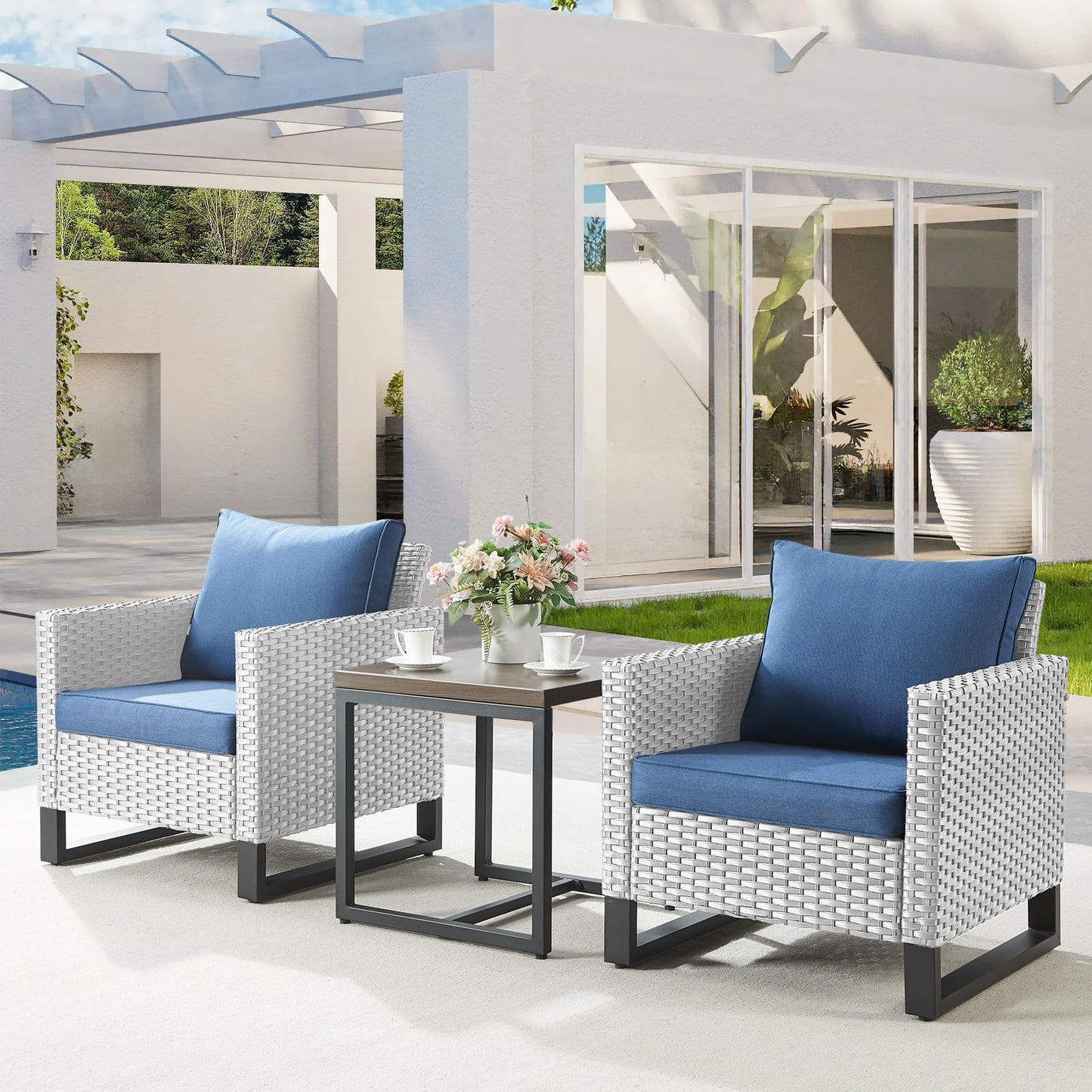Patio Chairs Set with Side Table, GRS Series