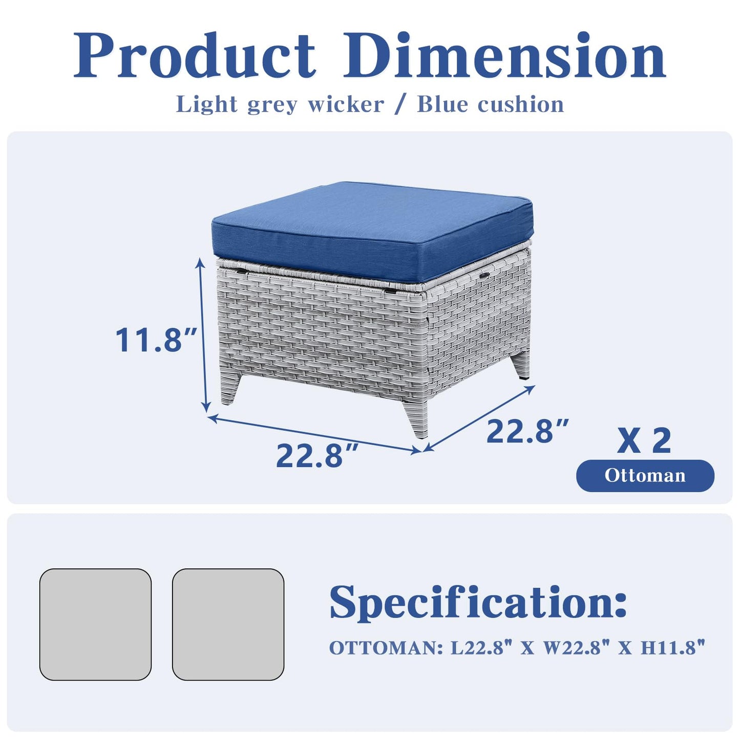 Outdoor PE Rattan Ottoman, NTC Series