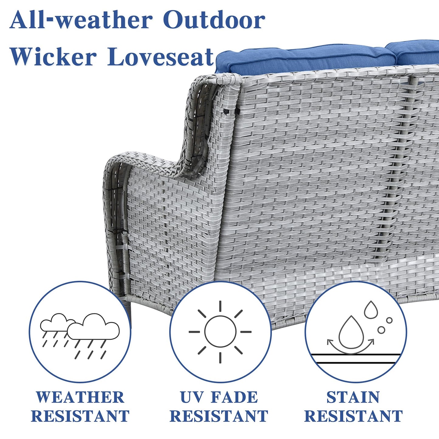 Save 50% - Outdoor PE Rattan Loveseat, NTC Series