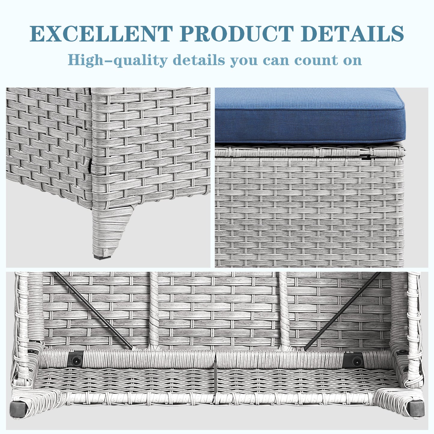Outdoor PE Rattan Ottoman, NTC Series