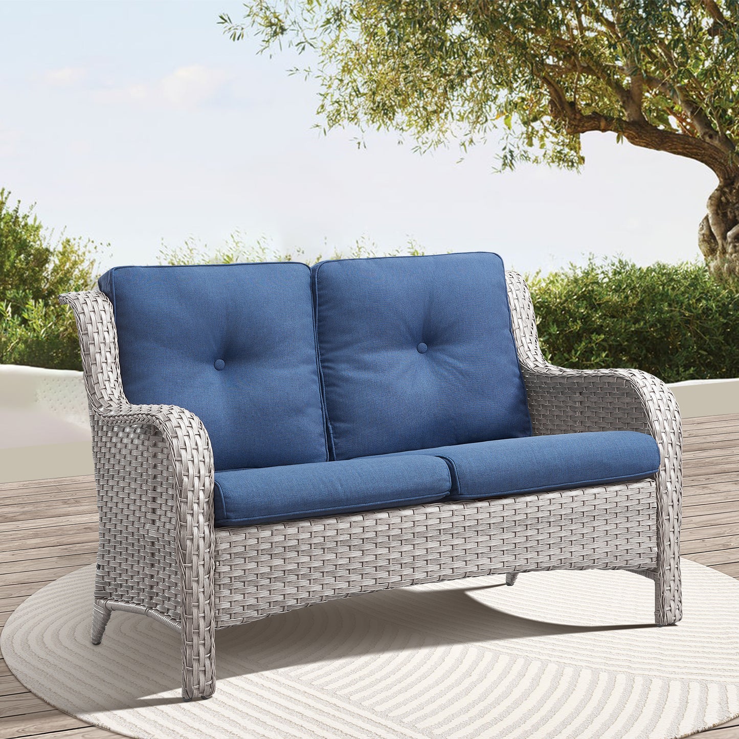 Save 50% - Outdoor PE Rattan Loveseat, NTC Series