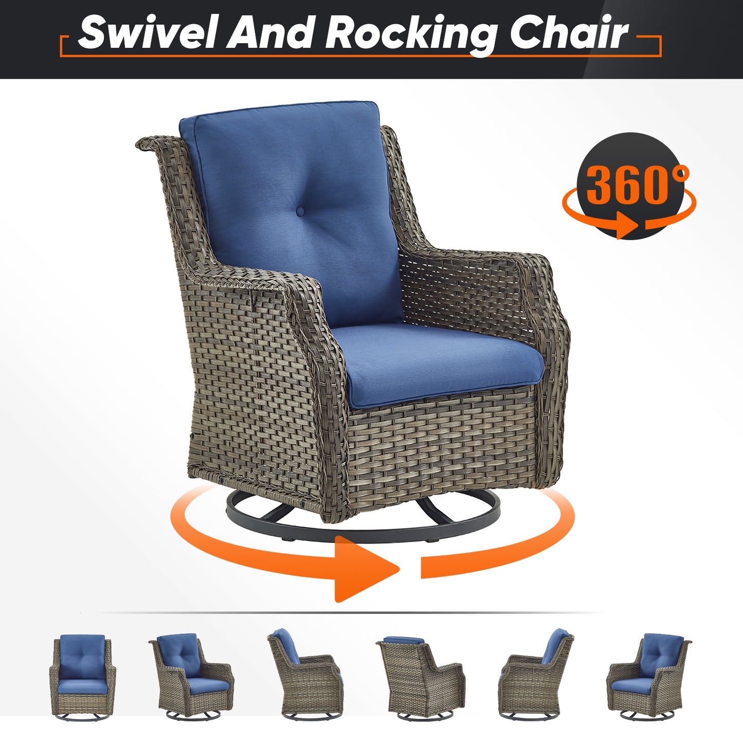 Save 60% - Outdoor 2-Piece Swivel Glider Chairs, NDC Series