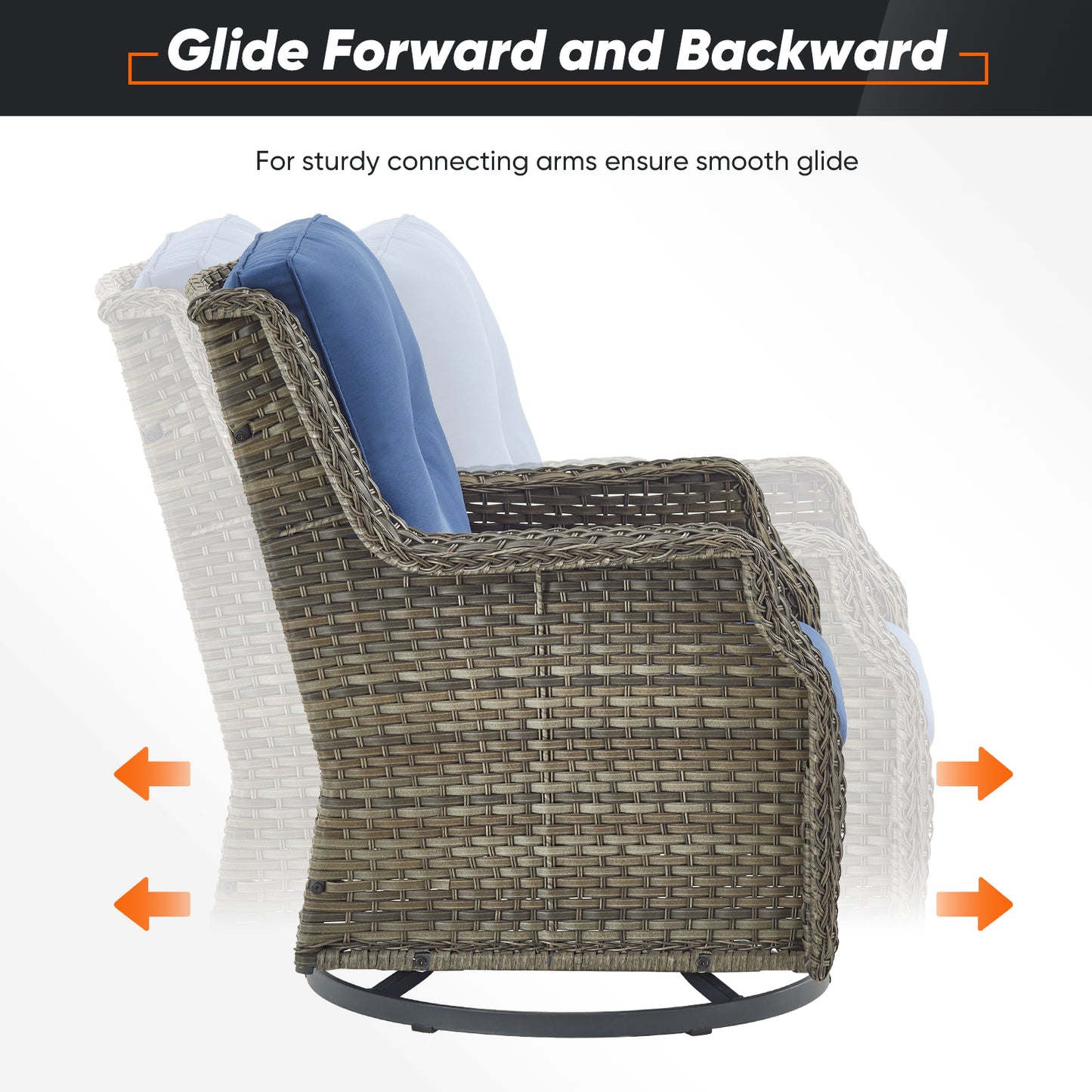 Save 60% - Outdoor 2-Piece Swivel Glider Chairs, NDC Series