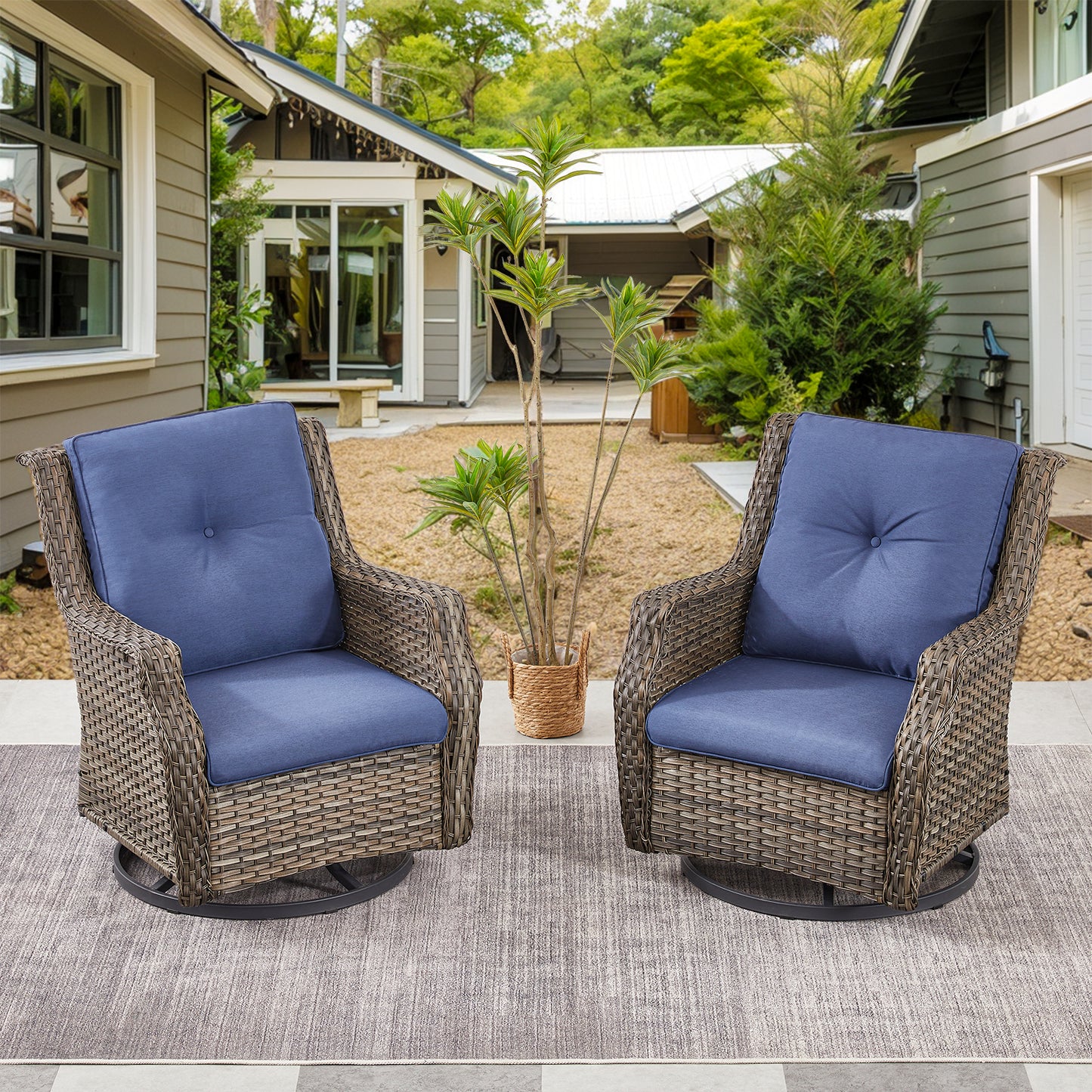 Save 60% - Outdoor 2-Piece Swivel Glider Chairs, NDC Series