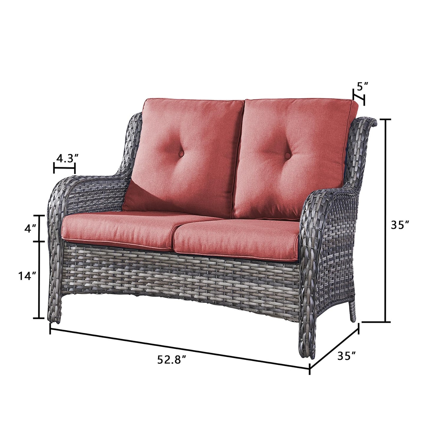 Save 50% - Outdoor PE Rattan Loveseat, NTC Series