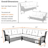 Save 50% - 7-Piece L-Shaped Patio Sectional Sofa Set + Wicker Coffee Table, NTC Series - Belord
