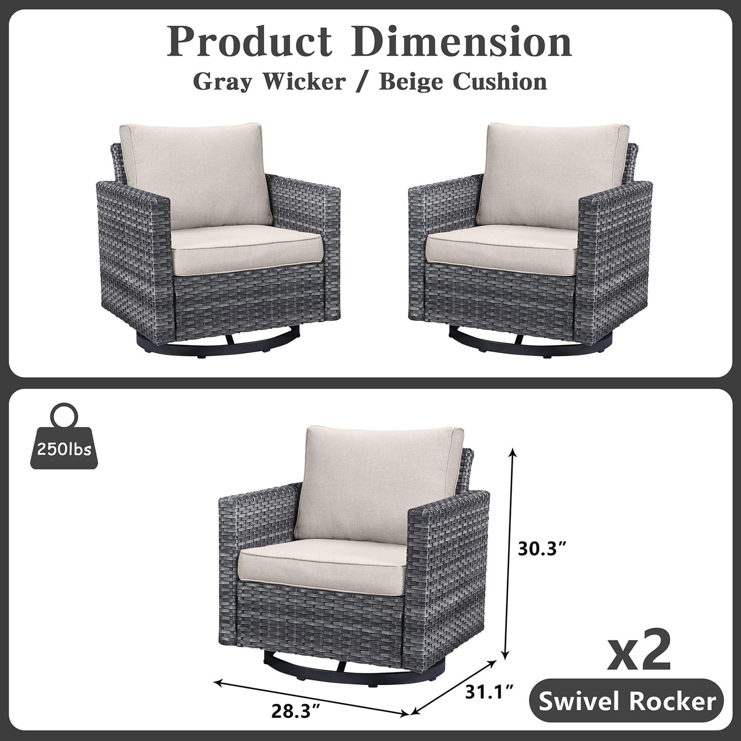 Save 30% - Outdoor Swivel Glider Chairs, GRS Series