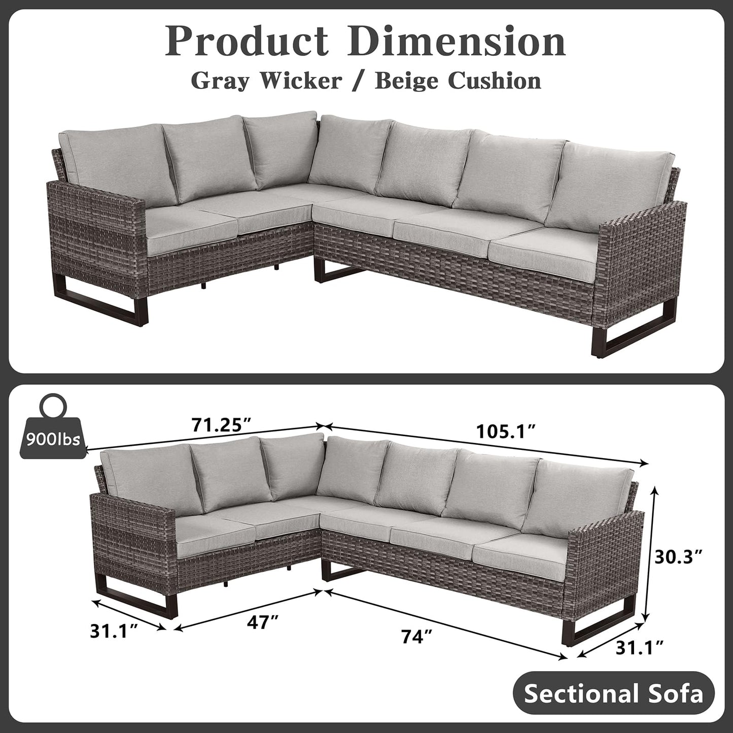 Save 40% - 6-Piece Large Sectional, GRS Series