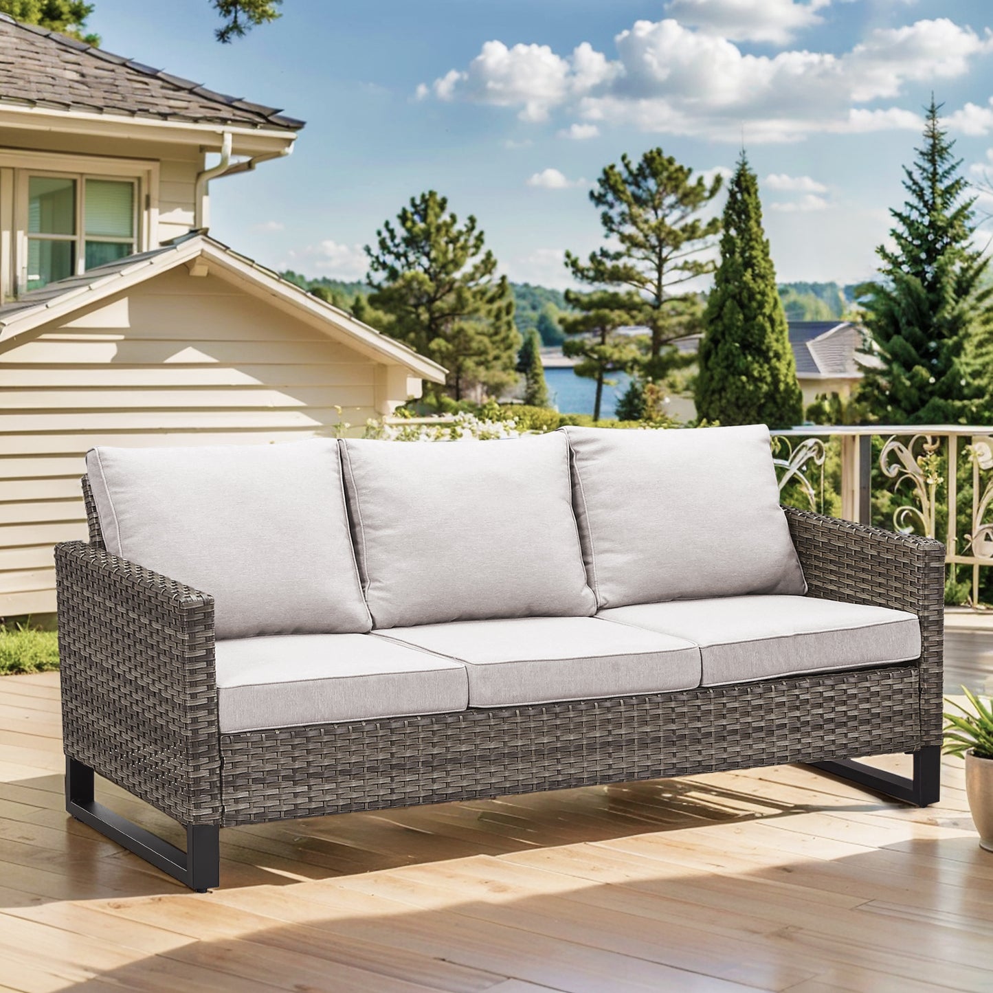 Outdoor Wicker Sofa, GRS Series - B2B Wholesale