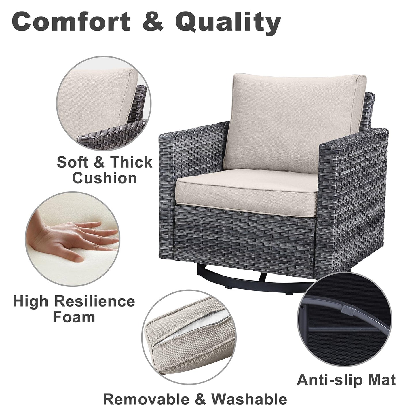 Save 30% - Outdoor Swivel Glider Chairs, GRS Series