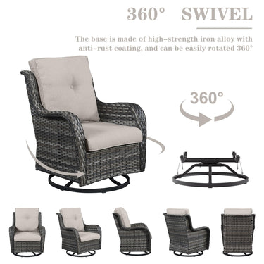 Save 60% - Swivel Glider Chairs Set with Side Table, NTC Series - Belord