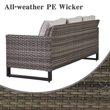 Patio Conversation Set 5-Piece with Sofa, Patio Chairs, and Ottoman, GRS Series - Belord
