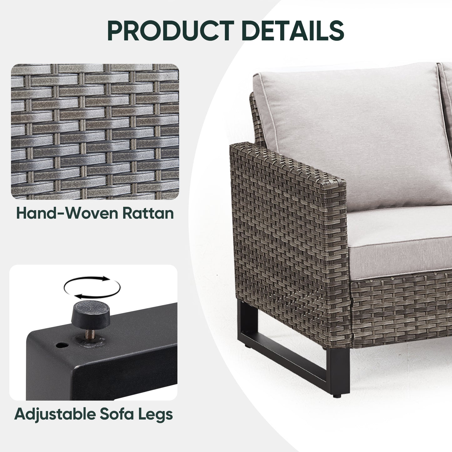 Outdoor Wicker Sofa, GRS Series - B2B Wholesale