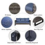 Patio Conversation Set 5-Piece with Sofa, Swivel Glider Chairs, and Ottoman, GRS Series - Belord