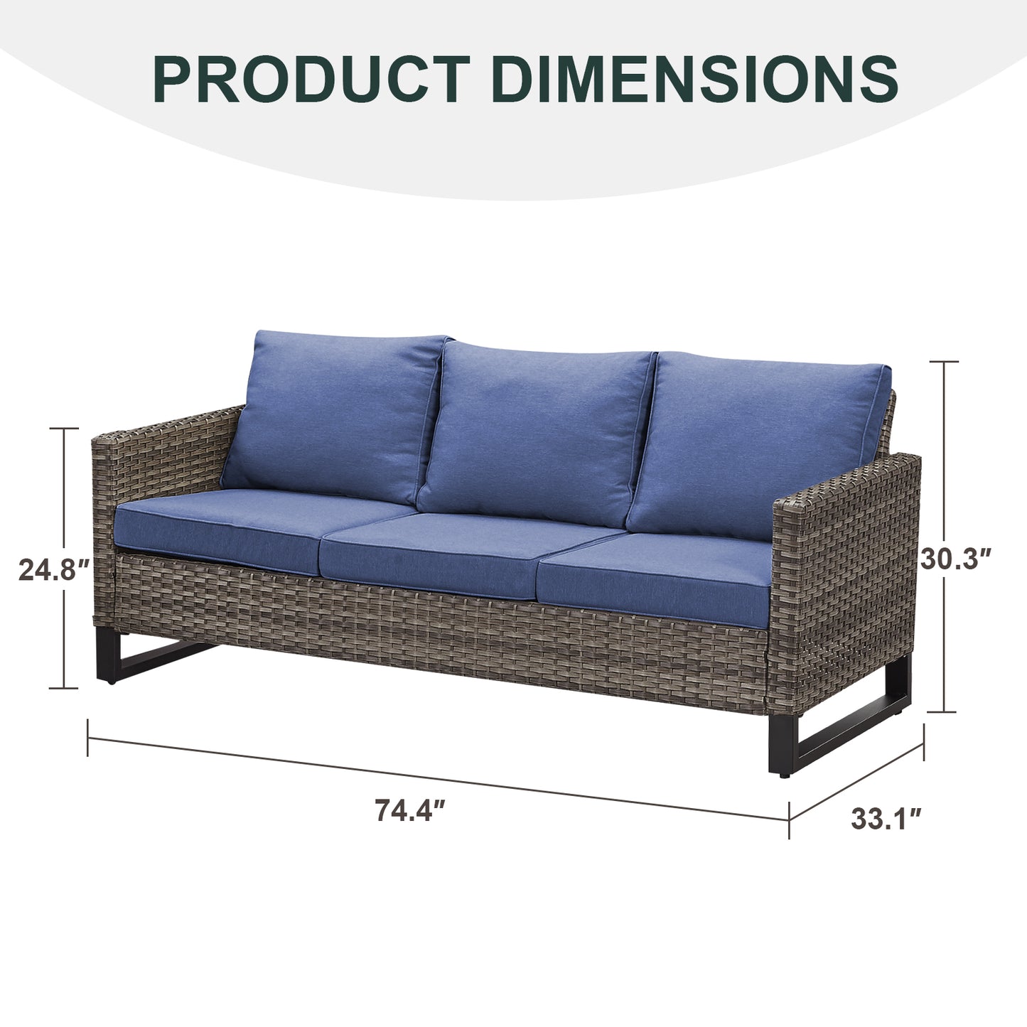 Outdoor Wicker Sofa, GRS Series - B2B Wholesale