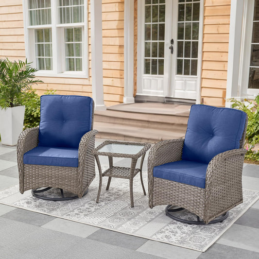 Swivel Glider Chairs Set with Side Table, NDS Series