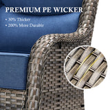 3-Piece All-Weather Wicker Sectional Sofa – 6" Ultra-Thick Cushions & Ottomans, NT Series - Belord