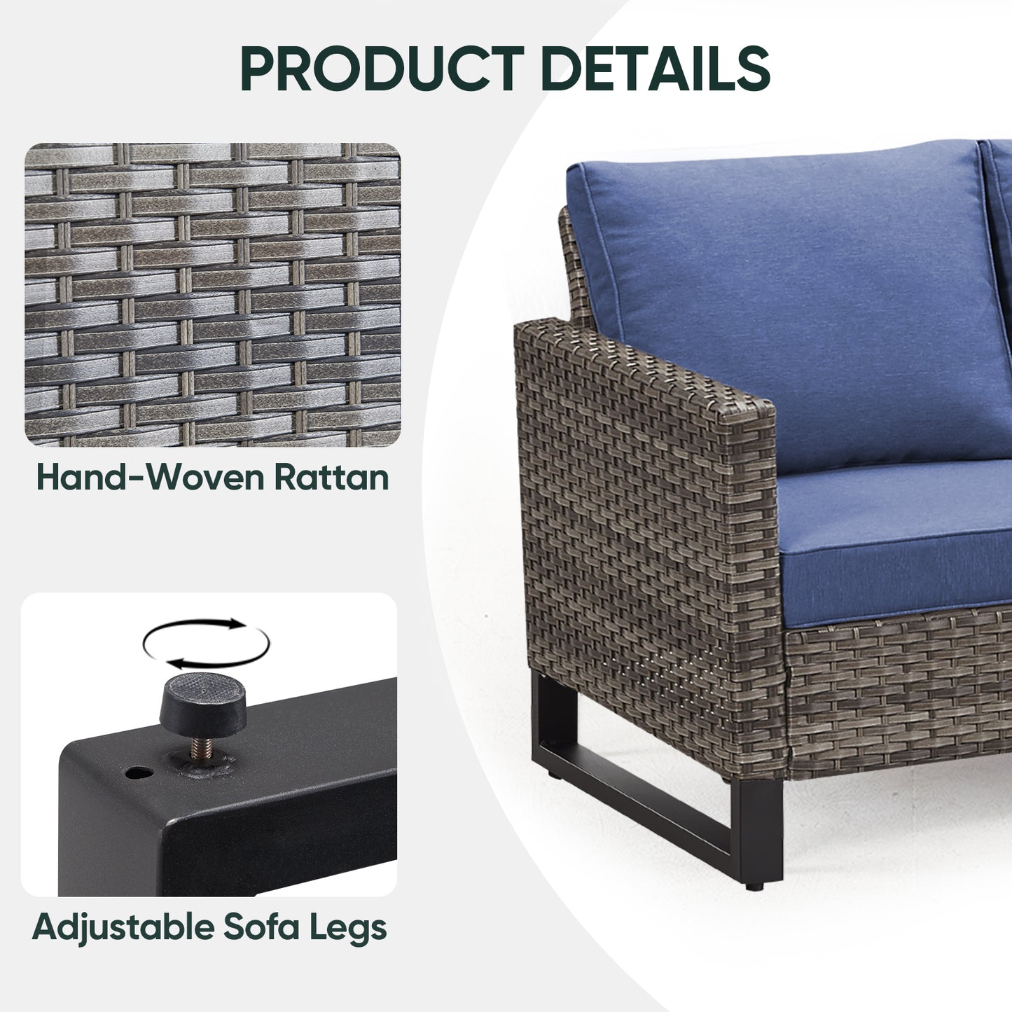 Outdoor Wicker Sofa, GRS Series - B2B Wholesale