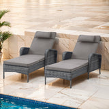 2-PC Outdoor Poolside 5-Position Adjustable Chaise Longue, NTC Series - Belord