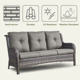 Patio Conversation Set 7-Piece with Sofa, Glider Loveseat, Swivel Glider Chairs, Ottoman and Coffee Table, NTC Series - Belord
