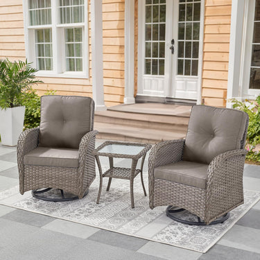 Swivel Glider Chairs Set with Side Table, NDS Series - Belord