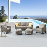 Patio Conversation Set 5-Piece with Sofa, Patio Chairs, and Ottoman, GRS Series - Belord