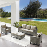 Patio Conversation Set 5-Piece with Sofa, Patio Chairs, and Ottoman, GRS Series - Belord