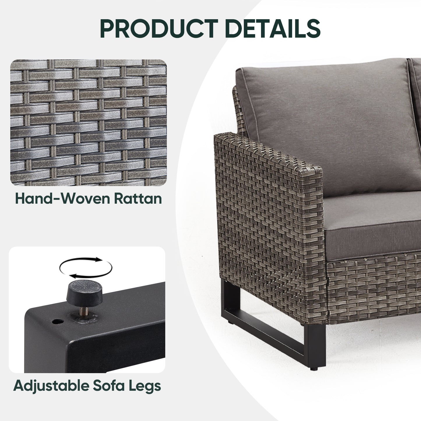 Outdoor Wicker Sofa, GRS Series - B2B Wholesale