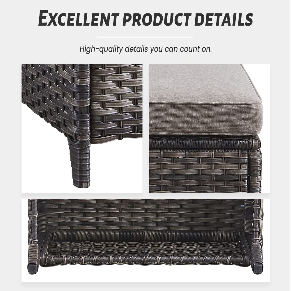 Outdoor PE Rattan Ottoman, NTC Series
