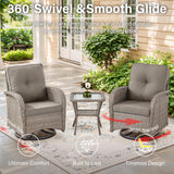 Swivel Glider Chairs Set with Side Table, NDS Series - Belord