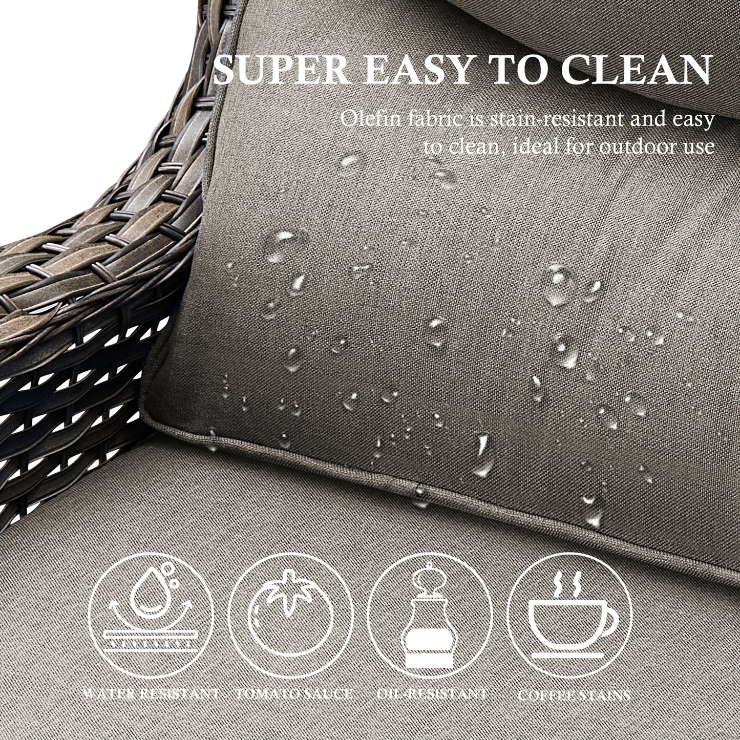 Oversized 3-Seat Wicker Sofa for Outdoor Patio – High Back & Extra Thick Cushions / NT Series