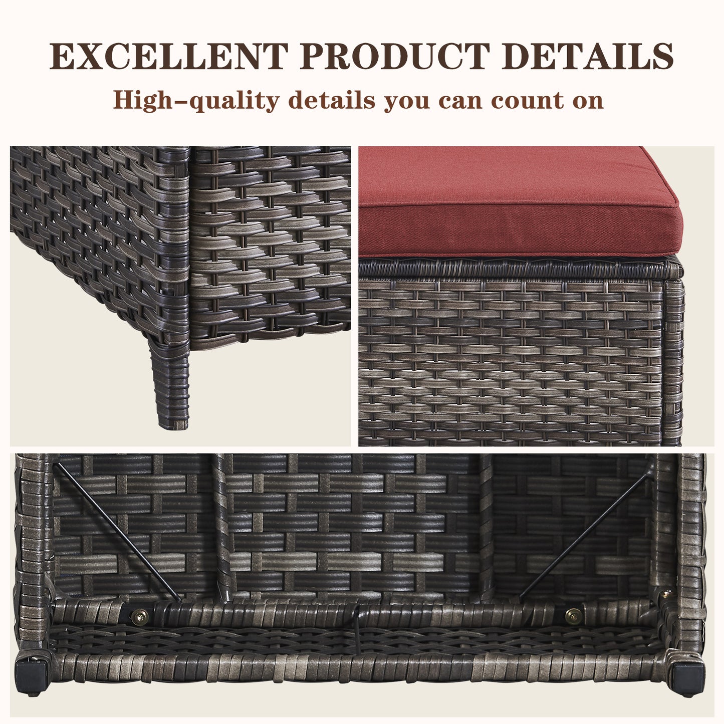 Outdoor PE Rattan Ottoman, NTC Series