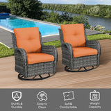 16-Piece Blue Patio Cushion Set - 8 Seat & 8 Back Cushions with Removable Waterproof Covers - Belord