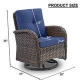 Patio Single PE Wicker Swivel Glider Chair with Thick Cushions, NDS Series - Belord