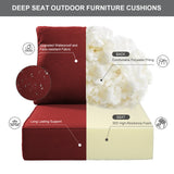 1 Set Outdoor Cushion, High Back and Deep Seating, 6" H x 24" W x 24" D - Belord