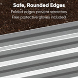 Belord galvanized raised garden bed in silver, 6x3x2 ft, outdoor metal planter box for vegetables, herbs, and flowers.