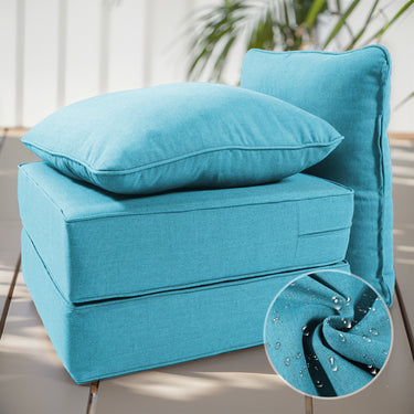 2 Set Outdoor Cushion, High Back and Deep Seating, 6" H x 24" W x 24" D - Belord