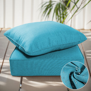 1 Set Outdoor Cushion, High Back and Deep Seating, 6" H x 24" W x 24" D - Belord