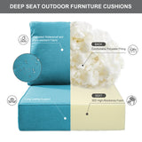 1 Set Outdoor Cushion, High Back and Deep Seating, 6" H x 24" W x 24" D - Belord