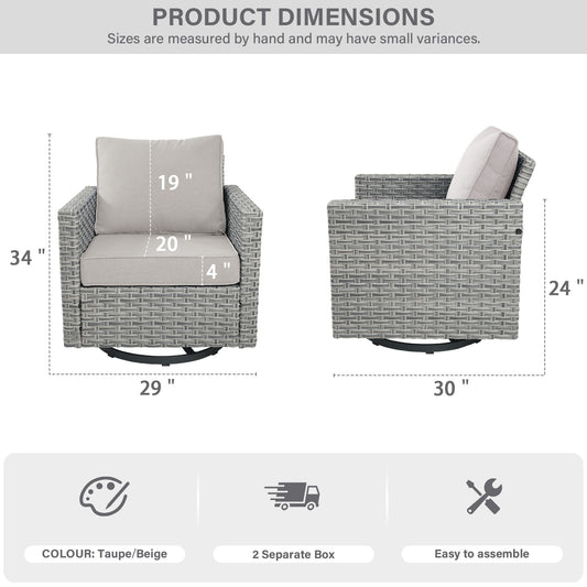 Premium High-Back Swivel Rocker Chairs (Set of 2) - PAD Series
