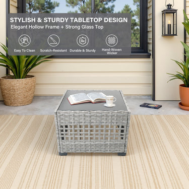 13-Piece Ultimate Outdoor Entertaining Set - 10-Seater Sectional + 43" Fire Pit Table + Coffee Table, PAD Series - Belord